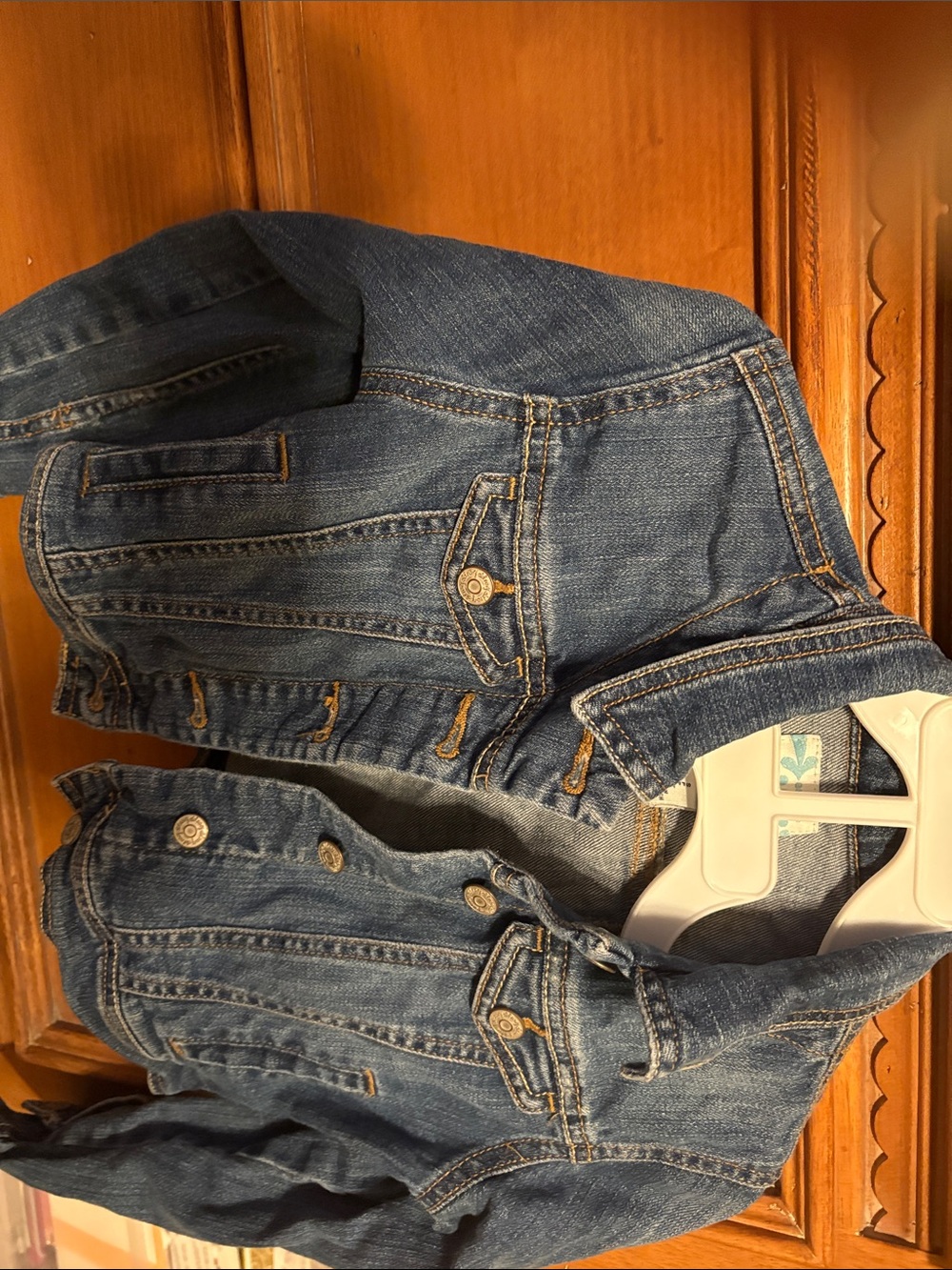 Old Navy Dark Blue Denim Jacket with Contrast Stitching